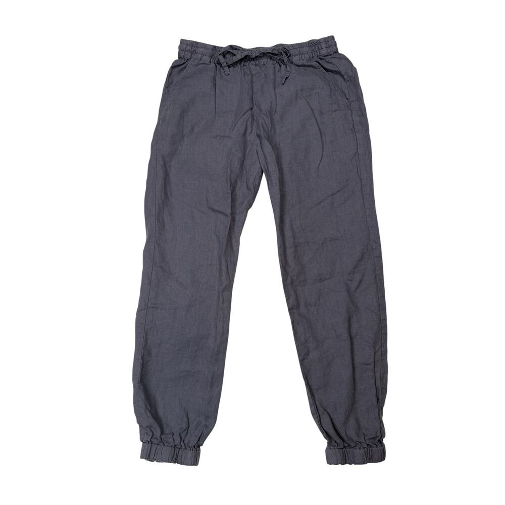 Johnny Was Pete & Greta 100% Linen Jogger Pants Women's Small Dark Gray Summer